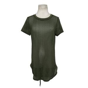 K Too green mesh short sleeves tunic cover up size small